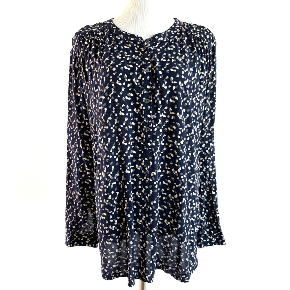 Loft Women's Half Button Pattern Tunic Size XL AWT